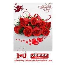 8 Red Roses bouquet (Add 12 Roses)